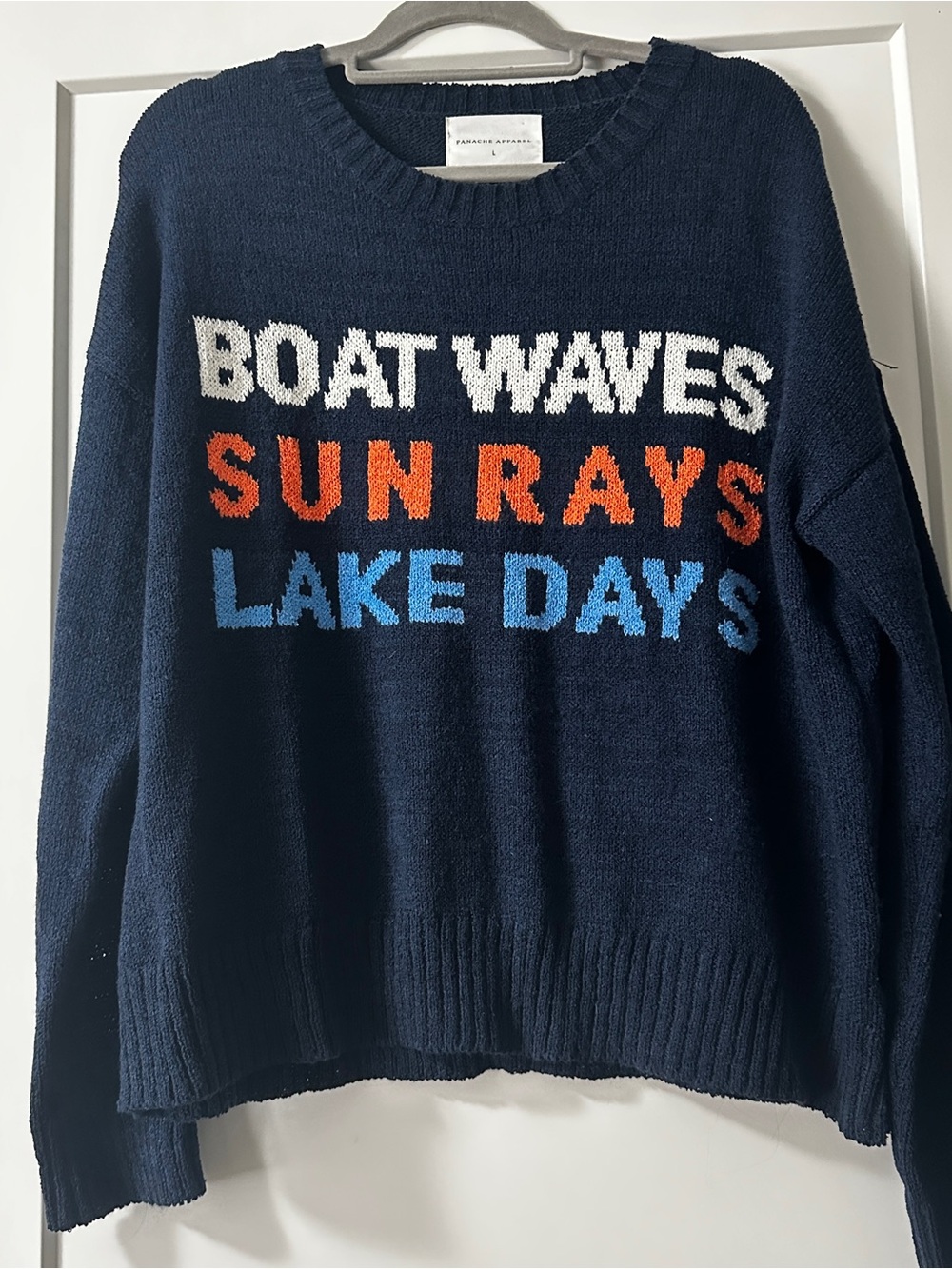Lake Days Lightweight Navy Sweater